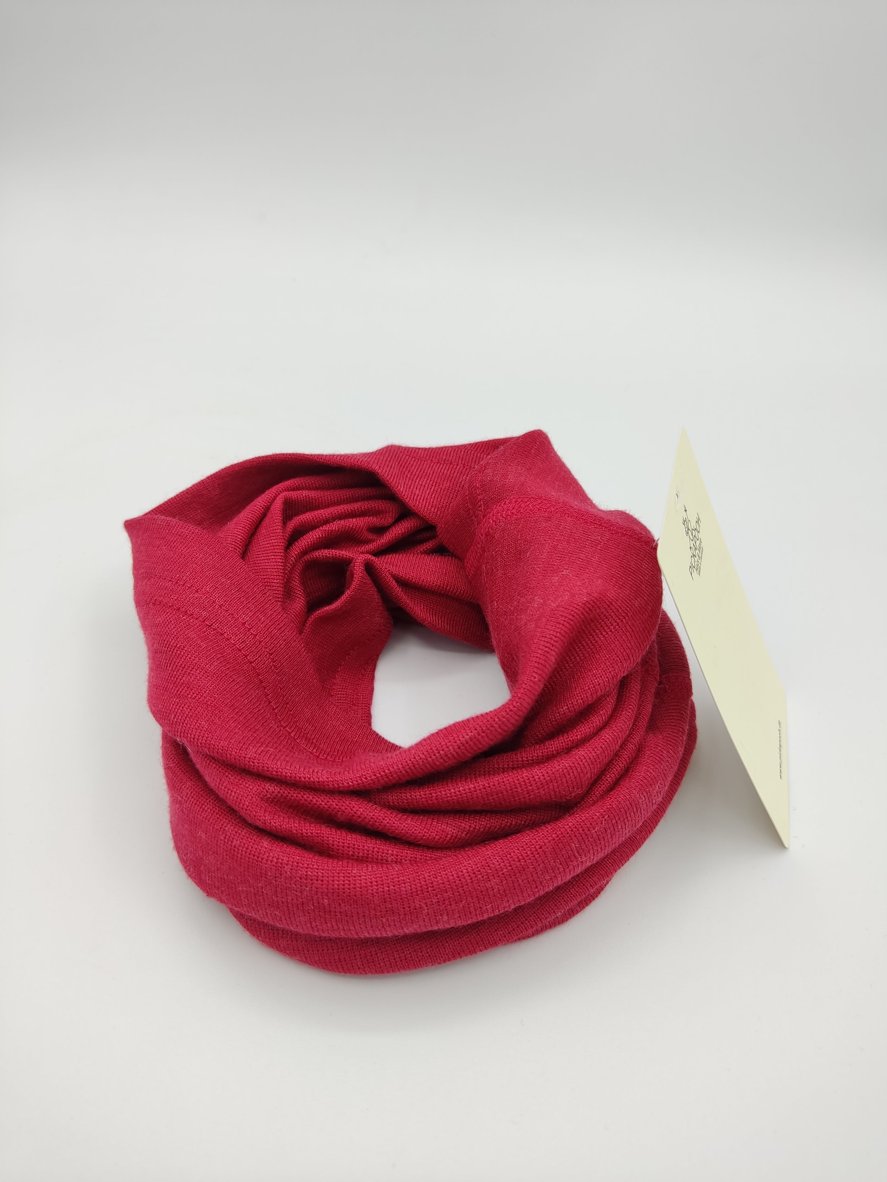 Scaldacollo in lana e seta per bambino e adulto // tinta unita Rosso Ciliegia